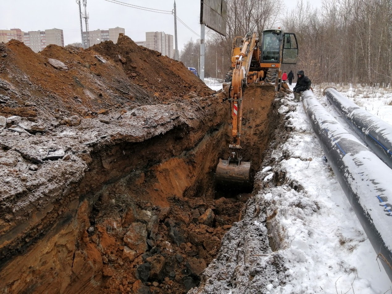 Копание траншеи. 